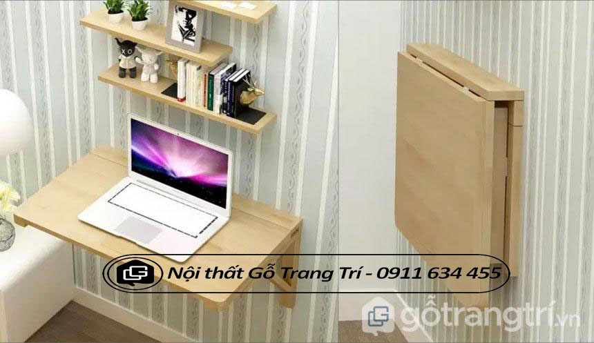 Bàn Học Thông Minh Gấp Gọn Gỗ Trang Trí