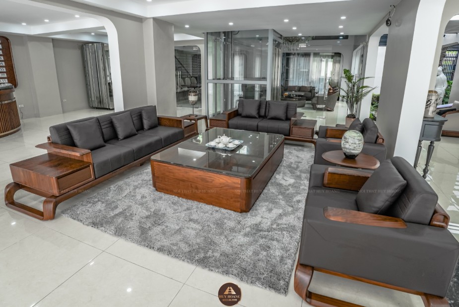 sofa gỗ óc chó đẹp 