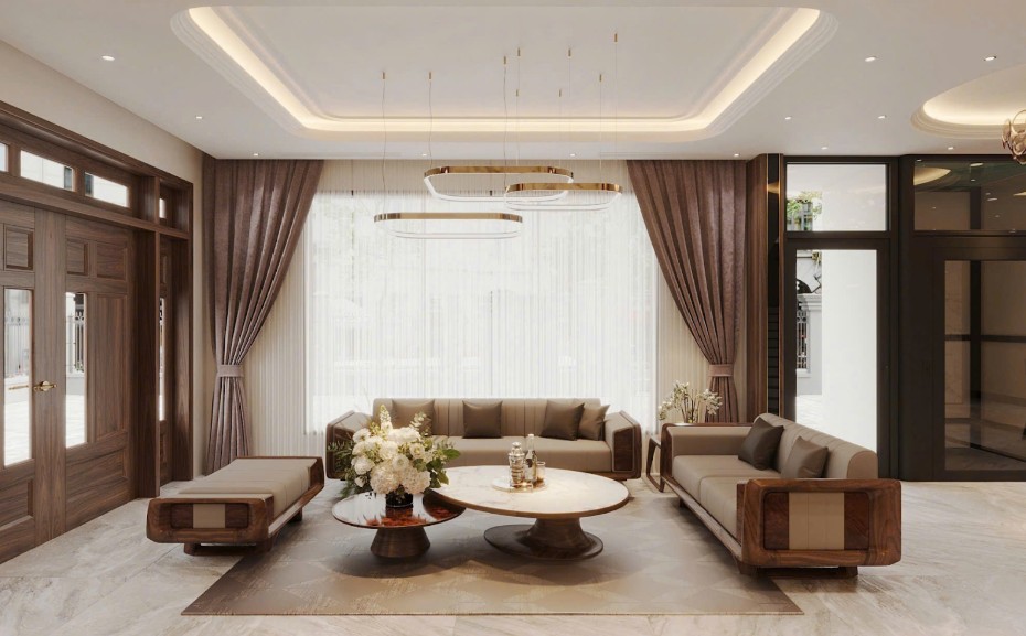sofa gỗ óc chó đẹp